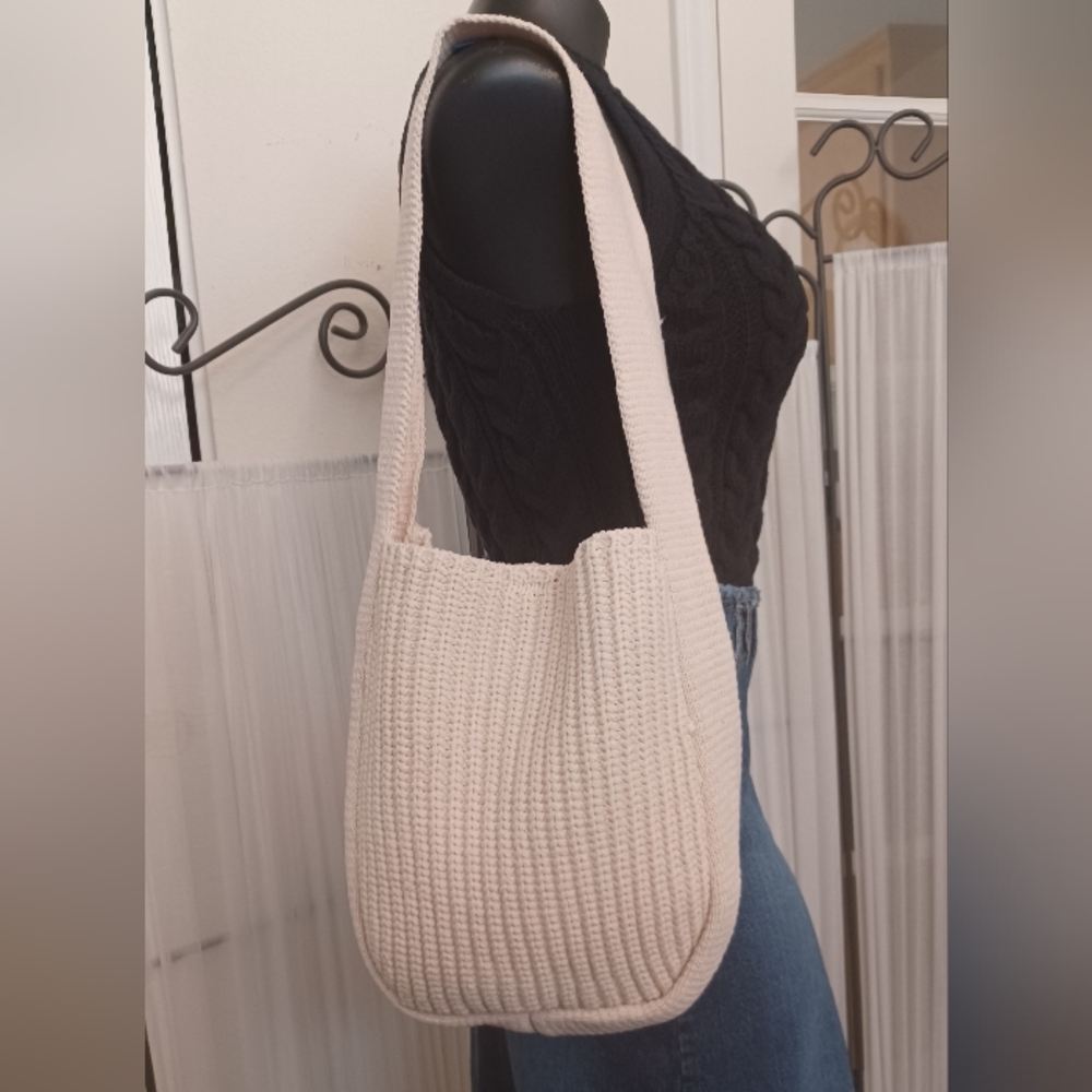 Sweater Knit Cream Shoulder Bag!